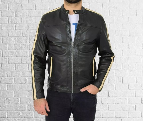 Manteau cuir noir pour - en,