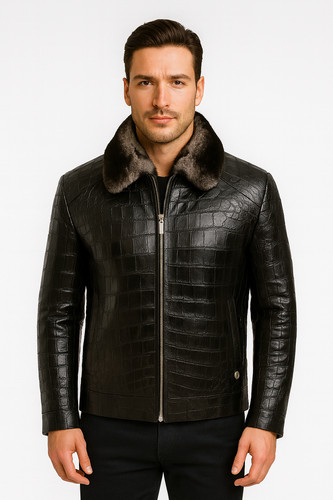 Veste cuir gaufré - veste,
