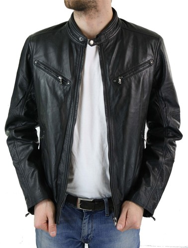 Veste motard cuir - veste,
