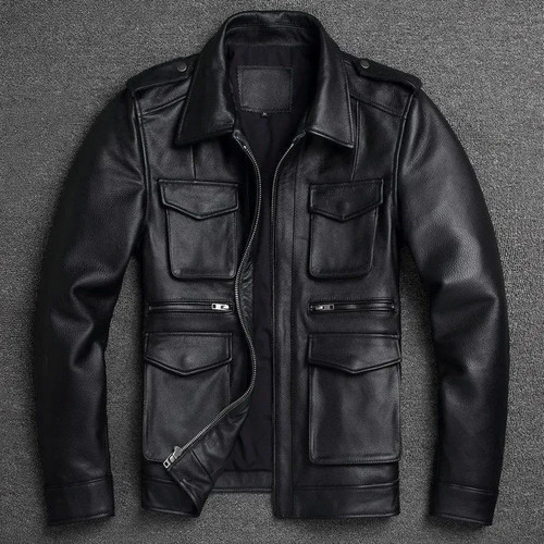 Manteau homme noir 100 cuir - noir, %