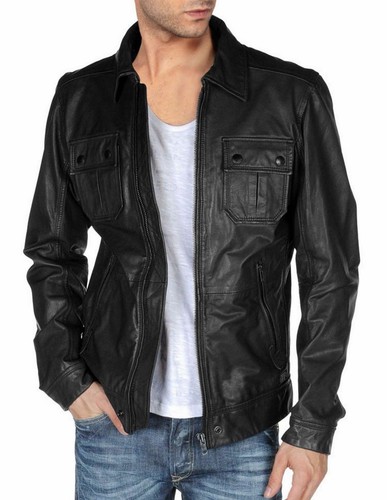 Manteau motard cuir - manteau,